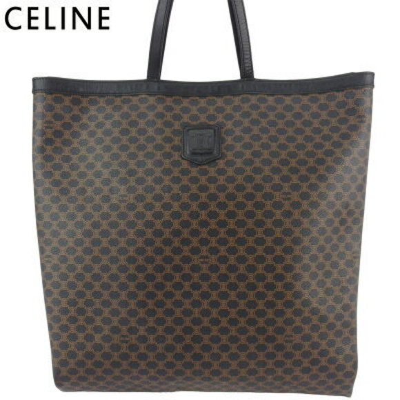 Celine Shoulder Bag macadam black beige leather - Picture 1 of 6